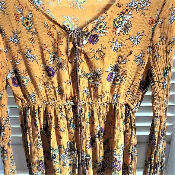 Patrons of Peace Orange Floral Empire Waist Dress - Picture 5 of 8